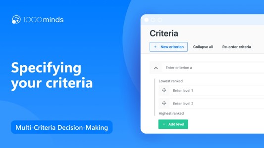 Specifying your criteria