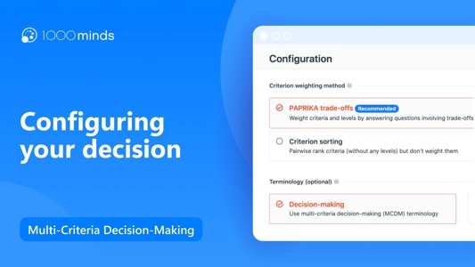 Configuring your 1000minds decision