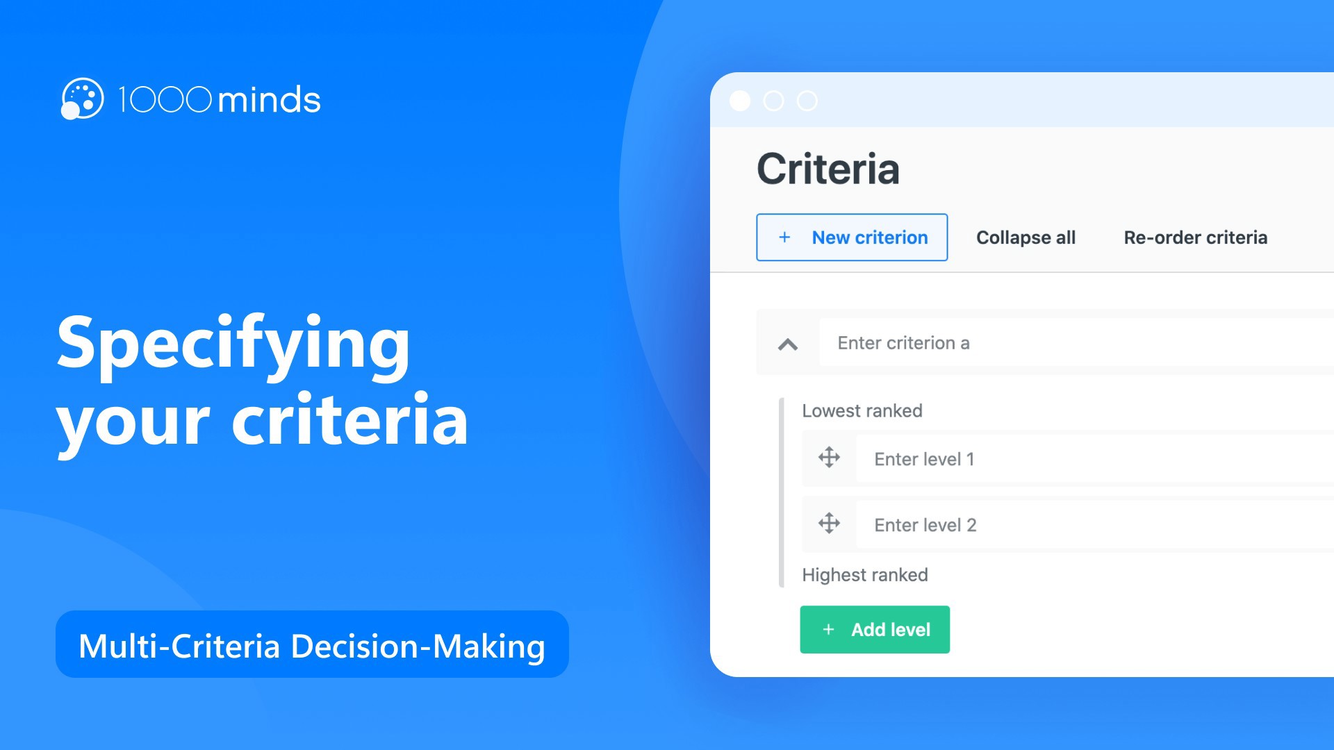 Specifying your criteria