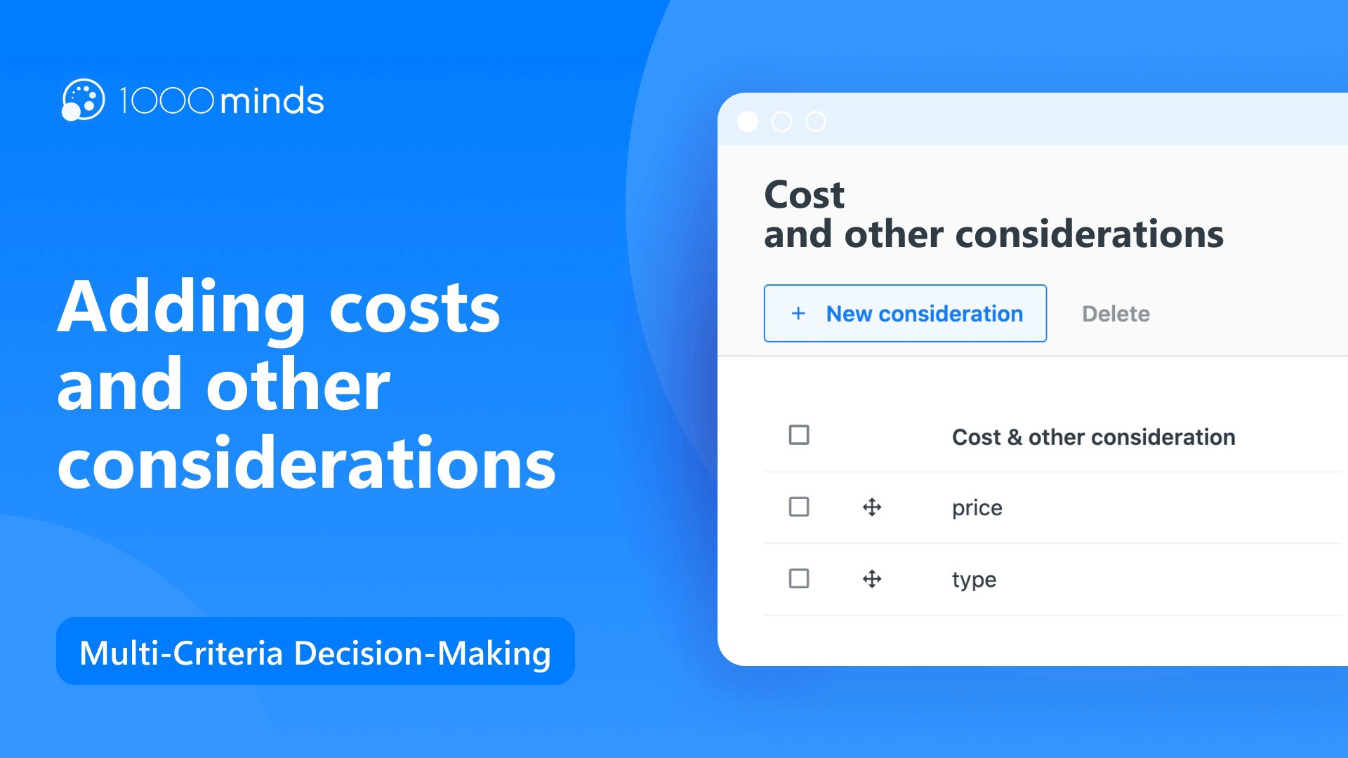 Adding costs and other considerations